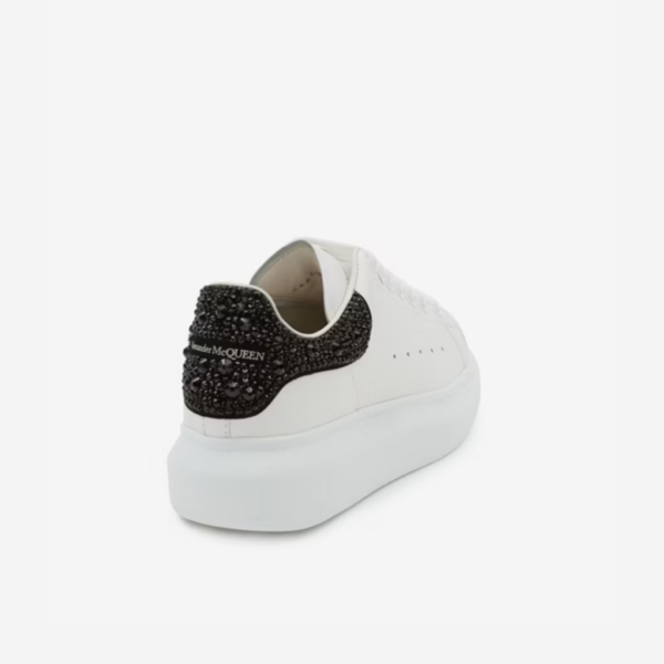 Alexander McQueen Oversized Sneaker – White/ Black Crystals - imagine 4