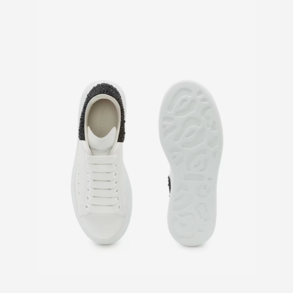 Alexander McQueen Oversized Sneaker – White/ Black Crystals - imagine 3