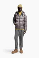 Geaca Moncler Couyere Hooded Short Down  Grey - imagine 4