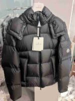 Geaca Moncler Couyere Hooded Short Down Black - imagine 9