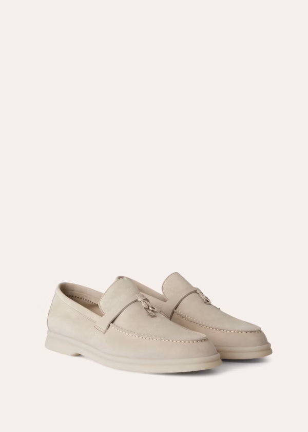 Pantofi Loro Piana Summer Charms Walk Suede Powde - imagine 5