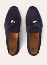 Pantofi Loro Piana Summer Charms Walk Suede Argo Blue Melange - imagine 2