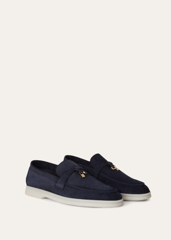 Pantofi Loro Piana Summer Charms Walk Suede Argo Blue Melange - imagine 6