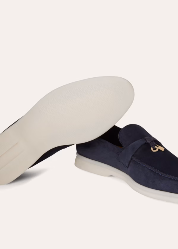 Pantofi Loro Piana Summer Charms Walk Suede Argo Blue Melange - imagine 4
