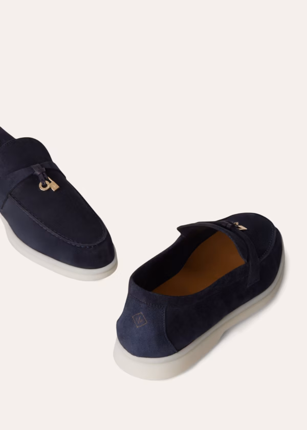 Pantofi Loro Piana Summer Charms Walk Suede Argo Blue Melange - imagine 3