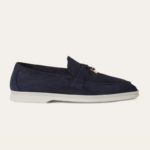 Pantofi Loro Piana Summer Charms Walk Suede Argo Blue Melange