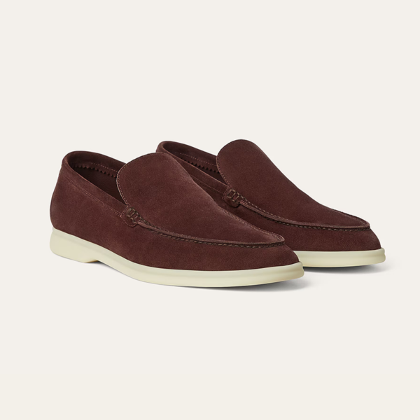 Pantofi Loro Piana Summer Warm Grey Brown - imagine 5