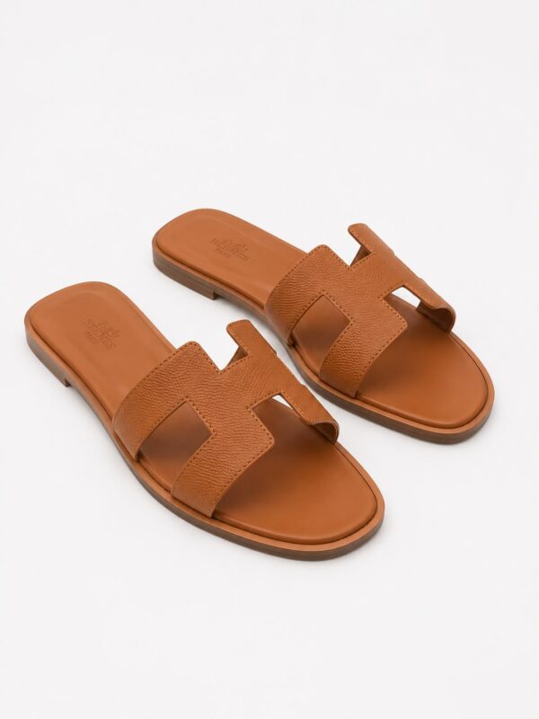 Papuci Hermes Oran ,Brown - imagine 2