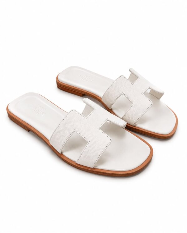 Papuci Hermes Oran , White - imagine 2