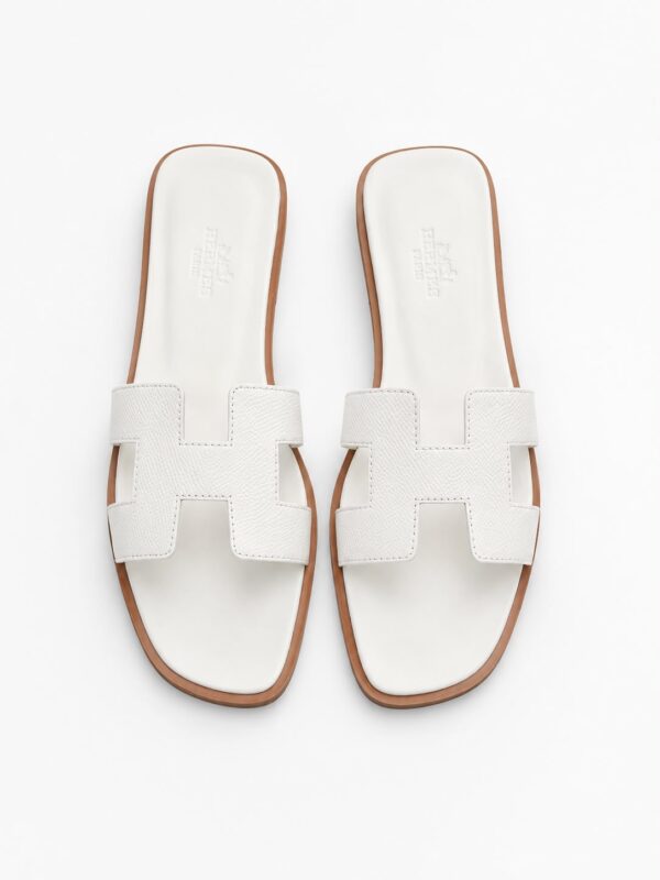 Papuci Hermes Oran , White - imagine 3