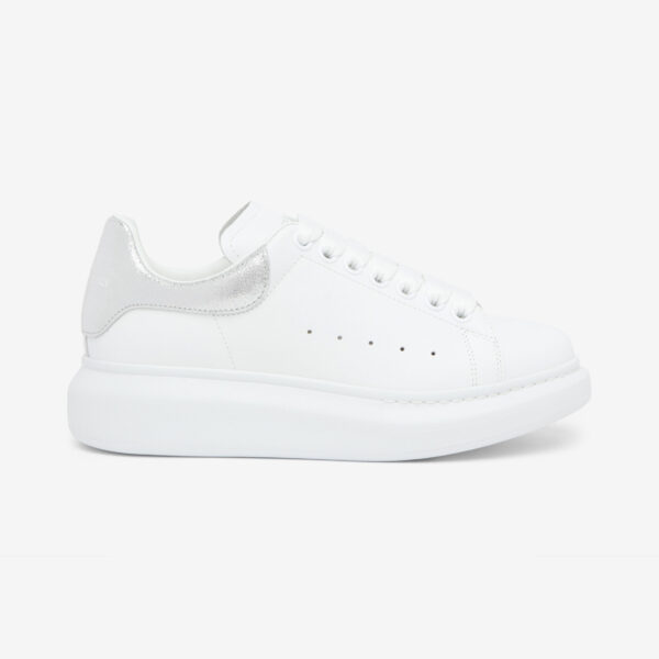 Alexander McQueen Oversized Sneaker White/Silver, profil spre dreapta