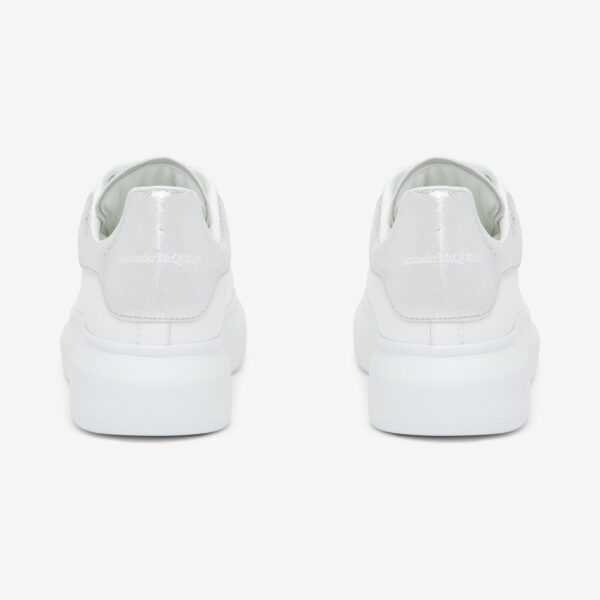 Alexander McQueen Oversized Sneaker White/Silver, vedere din spate