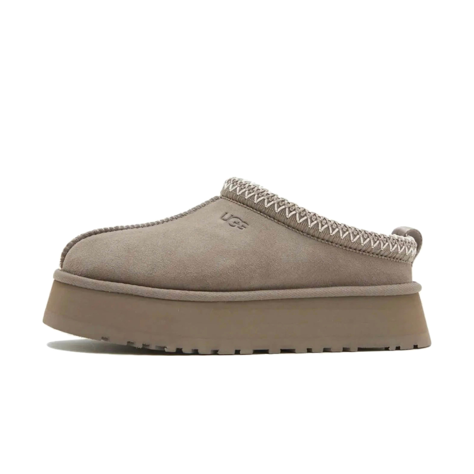 UGG Tazz Slipper Grey, orientat spre stânga pe fundal alb
